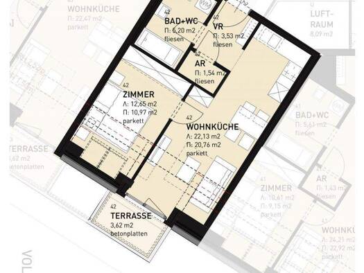 Wohnung zur Miete 627 € 2 Zimmer 45,1 m² frei ab 15.03.2026 Himberger Straße 17 Wien 1100