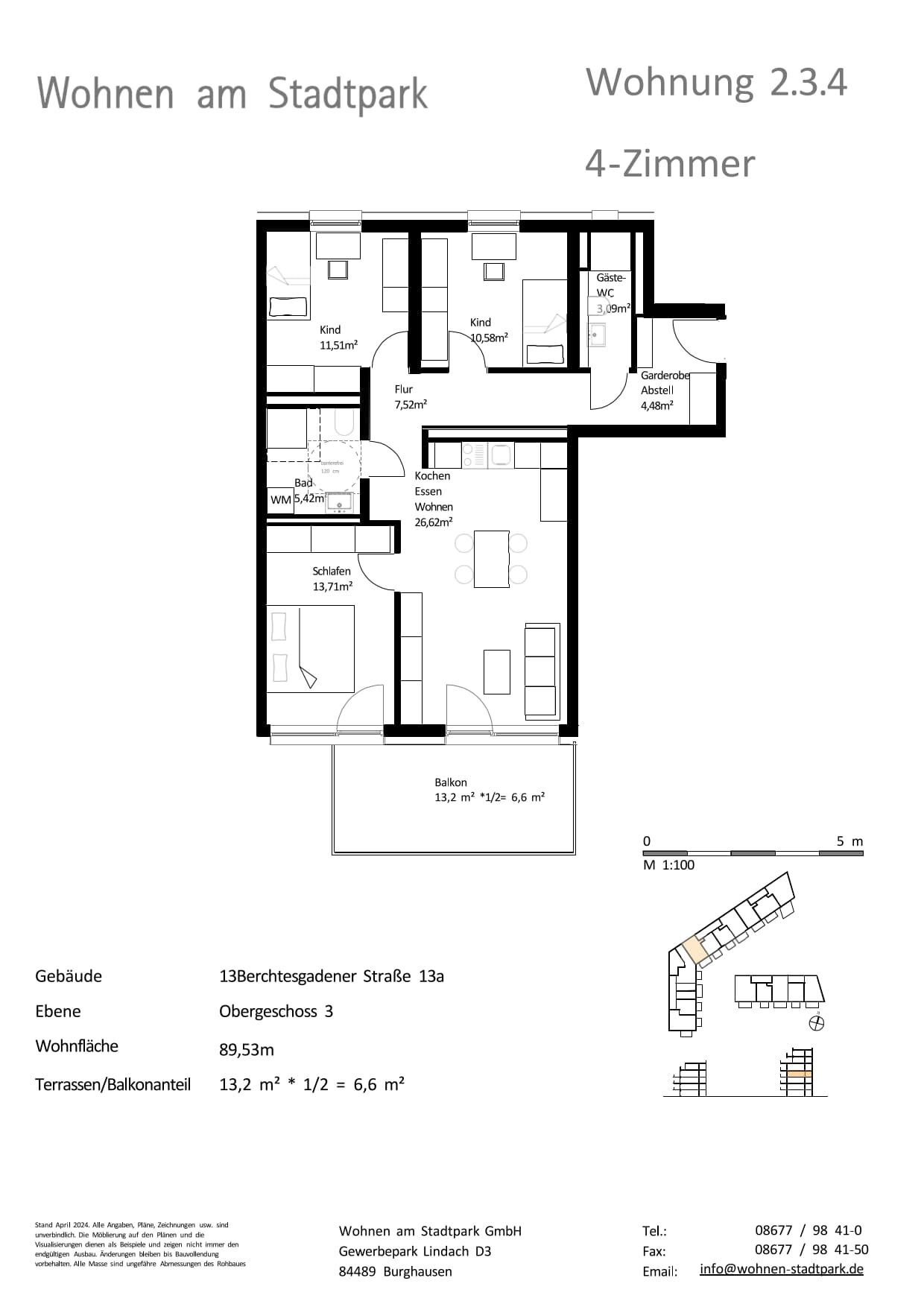 Wohnung zum Kauf provisionsfrei als Kapitalanlage geeignet 475.000 € 4 Zimmer 89,5 m²<br/>Wohnfläche Berchtesgadener Straße 13a Burghausen Burghausen 84489