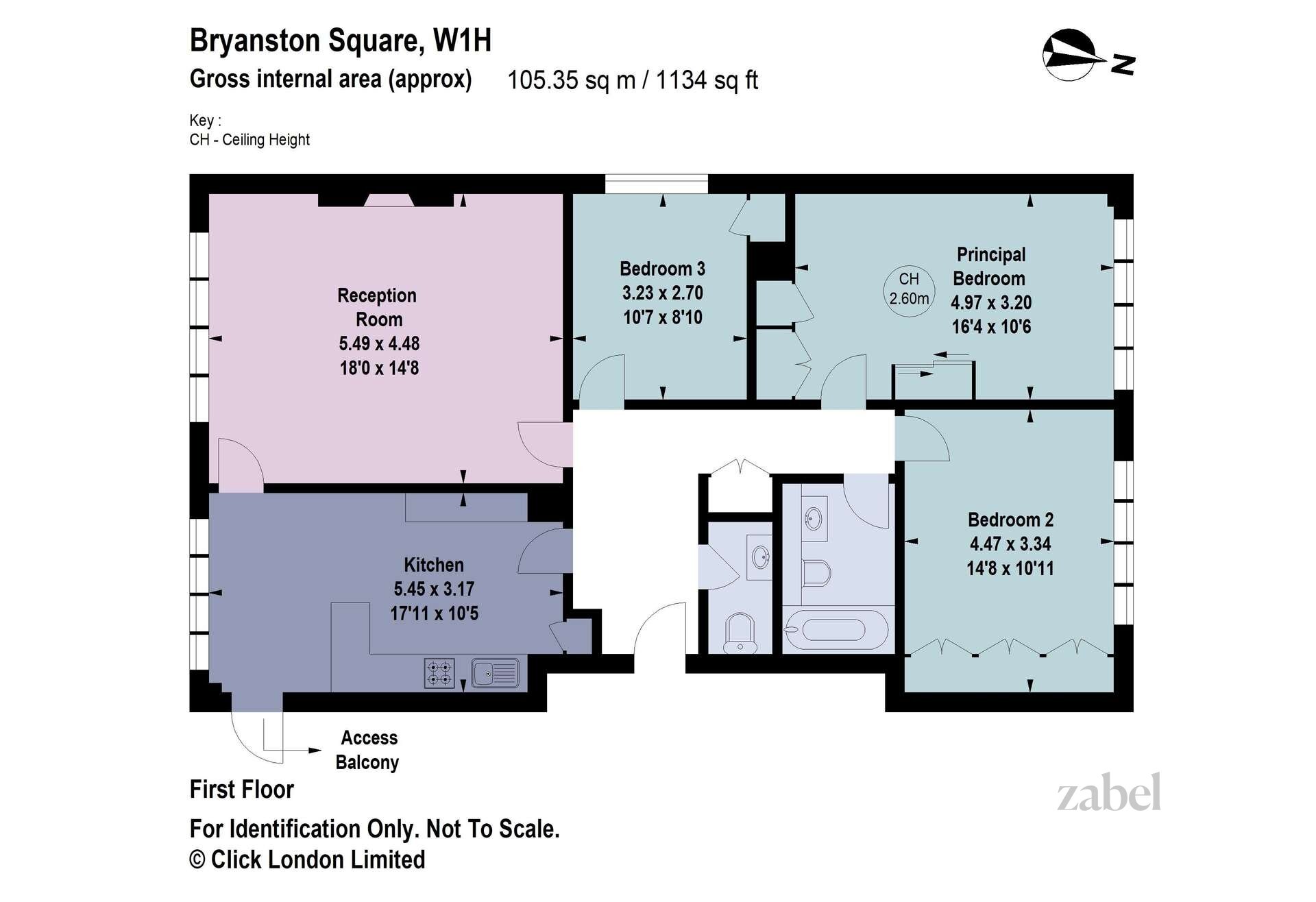 Wohnung zum Kauf provisionsfrei 2.567.530 € 4 Zimmer 105,4 m²<br/>Wohnfläche City of Westminster W1H 2DZ