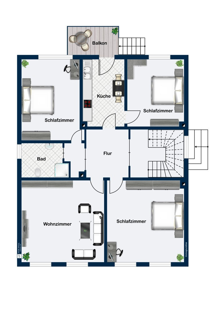 Wohnung zur Miete 800 € 4 Zimmer 88 m²<br/>Wohnfläche ab sofort<br/>Verfügbarkeit Roonstraße Ost Hildesheim 31141