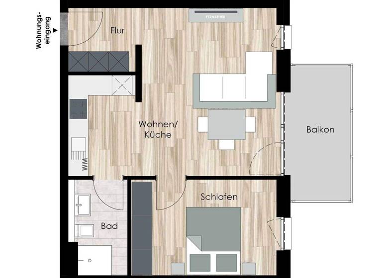 Wohnung zum Kauf - Erstbezug provisionsfrei 176.000 € 2 Zimmer 51,6 m² 2. Geschoss frei ab sofort Johann-Sebastian-Bach-Straße 12 Ohrdruf 99885