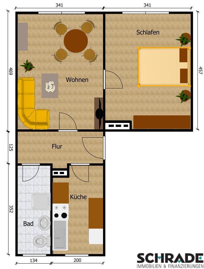 Wohnung zum Kauf 36.000 € 2 Zimmer 45,4 m²<br/>Wohnfläche Geestgottberg Seehausen 39615