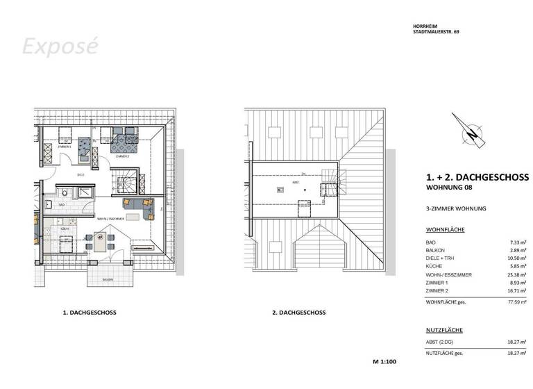 Wohnung zur Miete - Erstbezug 1.200 € 3 Zimmer 96 m² Stadtmauerstraße 69 Horrheim Vaihingen an der Enz 71665