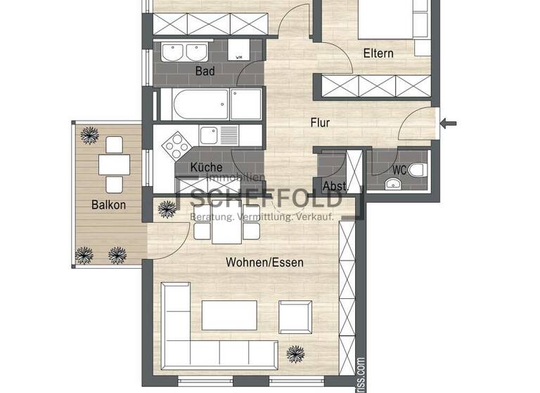 Wohnung zum Kauf 274.900 € 3,5 Zimmer 78,9 m²<br/>Wohnfläche EG<br/>Geschoss Ummendorf Ummendorf 88444