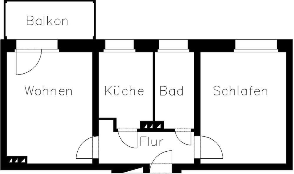 Wohnung zur Miete 220 € 2 Zimmer 43,3 m²<br/>Wohnfläche 2.<br/>Geschoss Kaiserstraße 22 Bahnhofsvorstadt Plauen 08523