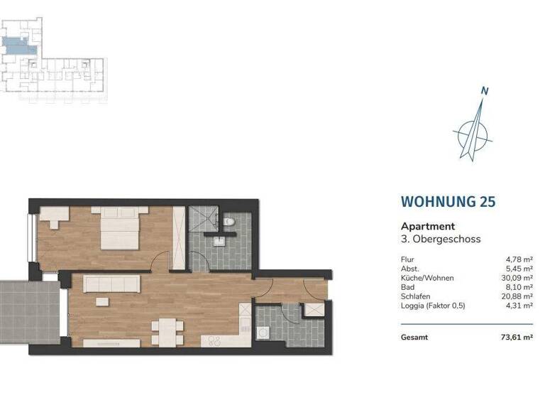 Wohnung zum Kauf provisionsfrei 345.000 € 2 Zimmer 73,6 m² 3. Geschoss Innenstadt Wilhelmshaven 26382
