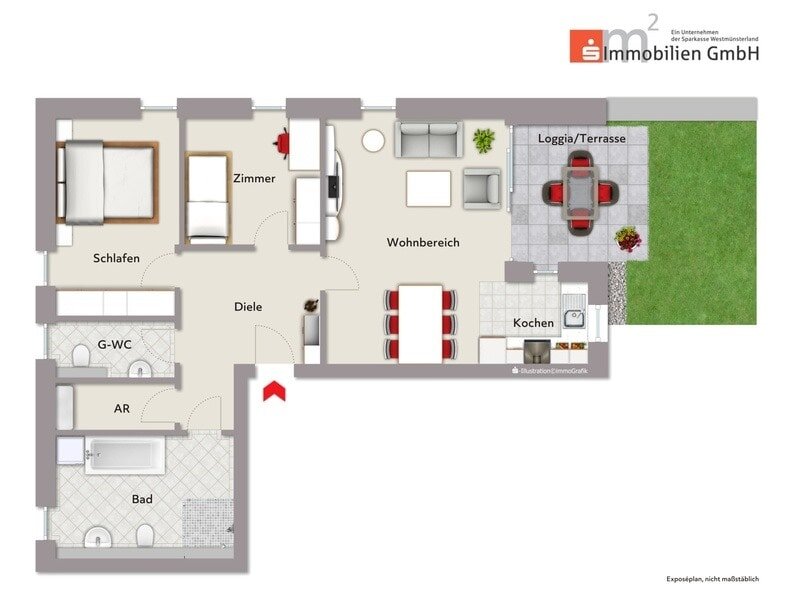 Wohnung zum Kauf 430.500 € 3 Zimmer 88 m²<br/>Wohnfläche Havixbeck Havixbeck 48329