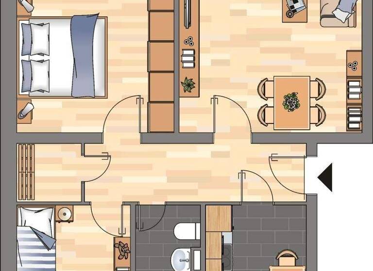 Wohnung zur Miete 469 € 3 Zimmer 60,6 m² 1. Geschoss An der Emsbrücke 8 Leerort Leer 26789