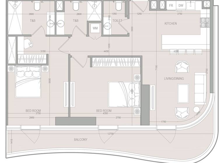 Wohnung zum Kauf provisionsfrei 624.646 € 3 Zimmer 116,8 m² Dubai 00000