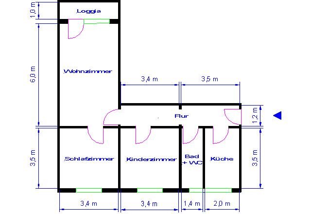 Wohnung zur Miete 354 € 3 Zimmer 66,7 m²<br/>Wohnfläche 3.<br/>Geschoss Werner-Seelenbinder-Str. 43 Neu Reform Magdeburg 39118