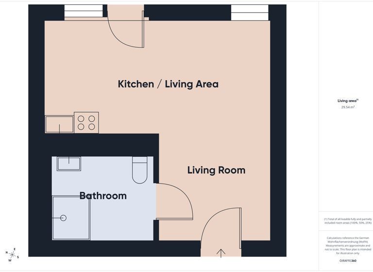 Studio zur Miete 836 € 1 Zimmer 31,9 m² EG frei ab 01.03.2026 Wallstraße 33-37 Hartenberg/Münchfeld Mainz 55122