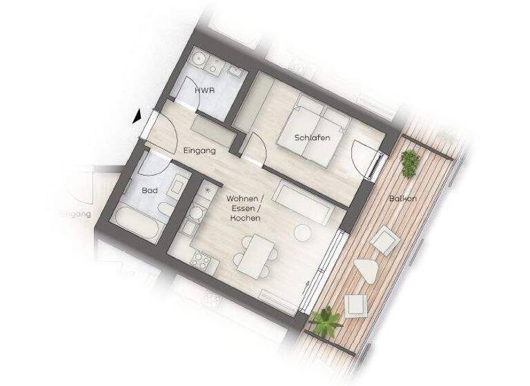 Wohnung zur Miete - Erstbezug 1.119 € 2 Zimmer 57,1 m² 2. Geschoss frei ab 01.11.2026 Kohlenstraße 31 Zentrum-Süd Leipzig 04107