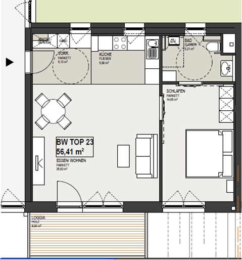 Wohnung zur Miete 521 € 2 Zimmer 56,4 m²<br/>Wohnfläche Gartenstraße 30b Gramastetten 4201