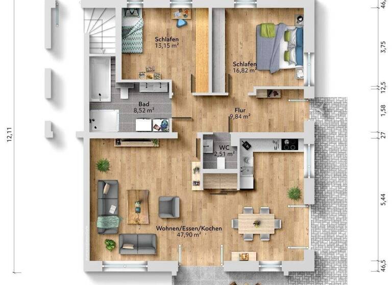 Terrassenwohnung zum Kauf 522.000 € 3 Zimmer 105 m² Hofmarkstraße 10 Niedertraubling Obertraubling 93083