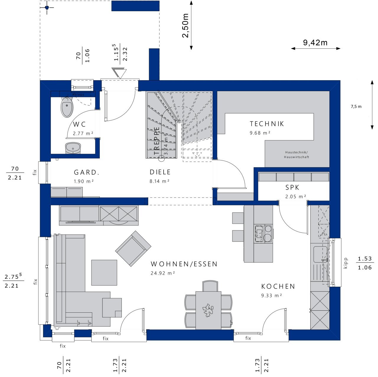 Einfamilienhaus zum Kauf provisionsfrei 564.199 € 5 Zimmer 124 m²<br/>Wohnfläche 439 m²<br/>Grundstück Hahnerberg Wuppertal 42349