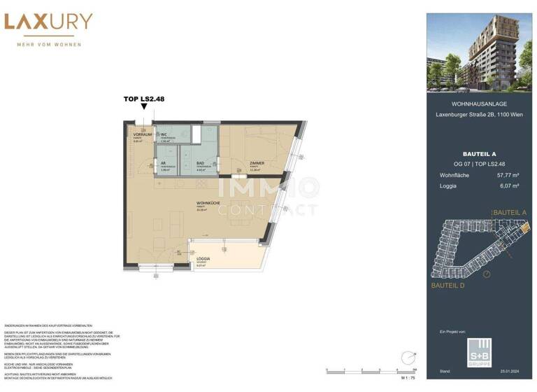 Wohnung zum Kauf - Erstbezug provisionsfrei 460.000 € 2 Zimmer 57,8 m² Wien 1100