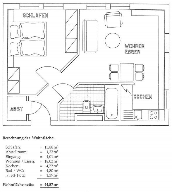 Wohnung zur Miete 525 € 2 Zimmer 44,9 m²<br/>Wohnfläche 2.<br/>Geschoss Kapellstraße 2 Ebingen Albstadt 72458