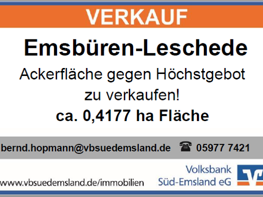 Landwirtschaftliche Fläche zum Kauf 4.177 m² Grundstück Emsbüren 48488