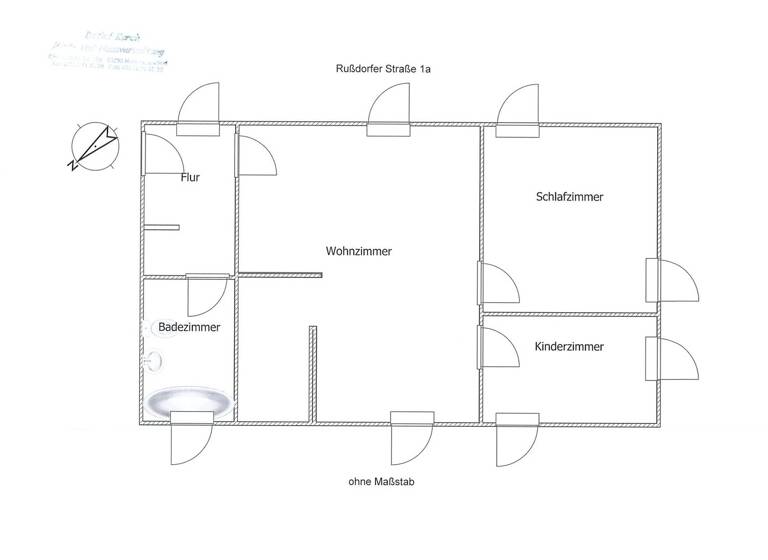 Wohnung zur Miete 420 € 3 Zimmer 65 m² 1. Geschoss frei ab sofort Rußdorfer Str. 1a Limbach-Oberfrohna 09212