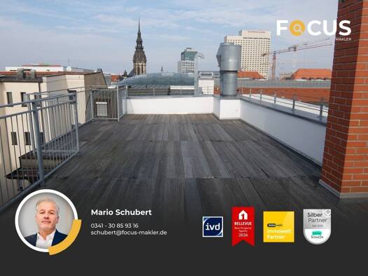Wohnung zur Miete 1.661 € 3 Zimmer 123 m² 6. Geschoss frei ab sofort Hainstraße 20 Zentrum Mitte 04109