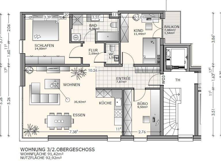 Wohnung zur Miete 1.100 € 4 Zimmer 91,4 m² 2. Geschoss Rehau 95111