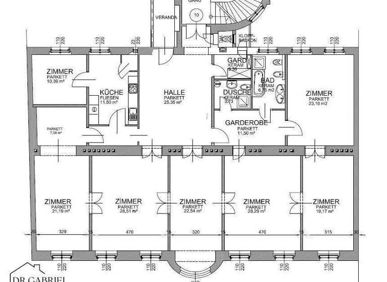 Wohnung zur Miete 4.044 € 6,5 Zimmer 235 m² 3. Geschoss frei ab 01.04.2026 Wien 1040