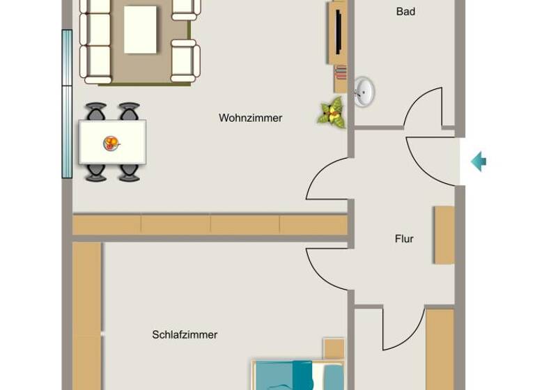 Wohnung zur Miete 415 € 2,5 Zimmer 50 m² 1. Geschoss Forellstraße 45 Süd Recklinghausen 45663