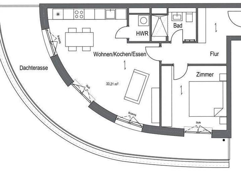 Wohnung zur Miete 1.570 € 2 Zimmer 74,2 m² 5. Geschoss Parkstraße 16 Spandau Berlin 13585