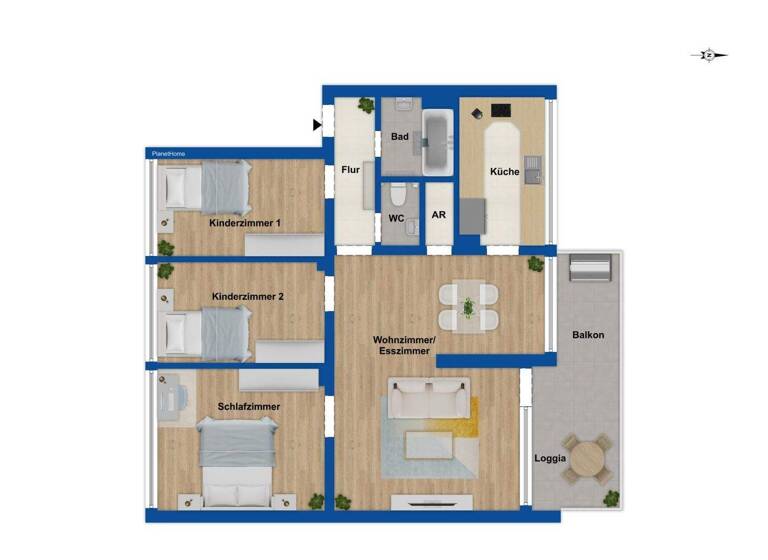 Wohnung zum Kauf 199.000 € 4 Zimmer 91 m² 1. Geschoss Bocholt 46399