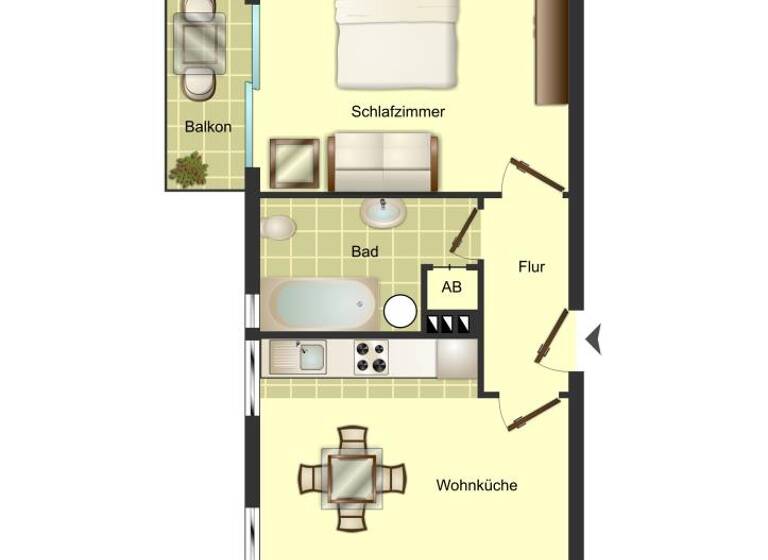 Wohnung zur Miete 417 € 2 Zimmer 48,9 m² 2. Geschoss frei ab 23.05.2026 Humboldtstraße 24 Opladen Leverkusen 51379