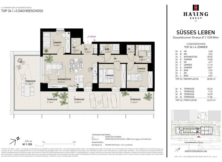 Wohnung zum Kauf - Erstbezug 589.500 € 4 Zimmer 80,9 m² 3. Geschoss Süßenbrunner Straße 67 Wien 1220