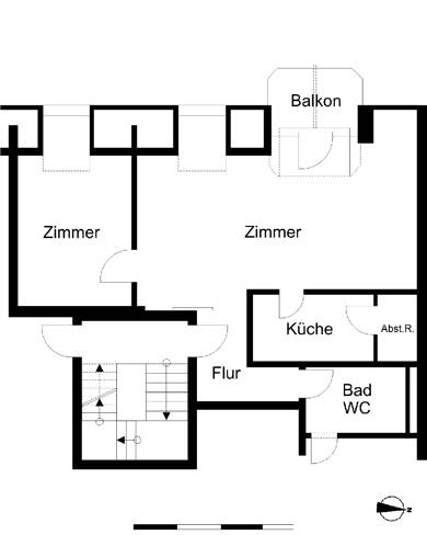 Wohnung zur Miete 422 € 2 Zimmer 65,2 m² 3. Geschoss frei ab 01.08.2025 Bergstraße 12 Geestendorf Bremerhaven 27570