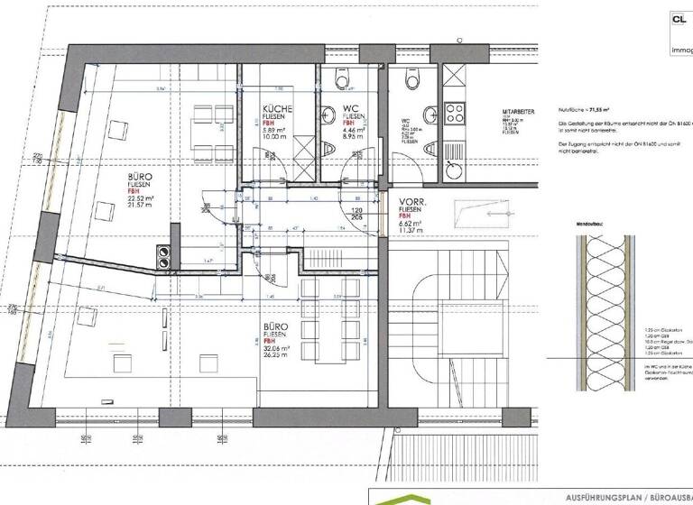 Büro zur Miete 1.000 € 2 Zimmer 71,6 m² Bürofläche Gewerbestraße 6 Oberwang 4882