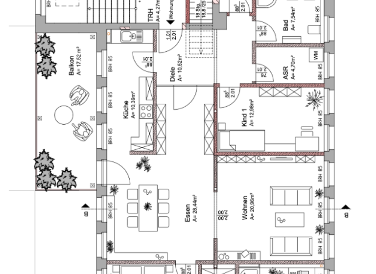 Wohnung zur Miete 1.208 € 5 Zimmer 151 m² frei ab sofort Burgstädt 09217