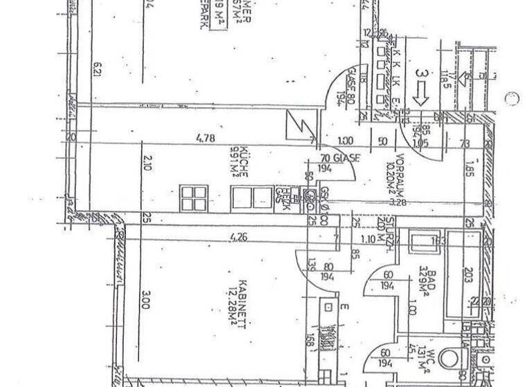 Wohnung zur Miete 2.197 € 3 Zimmer 90 m² 1. Geschoss Wien 1030