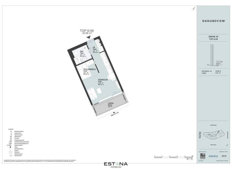 Studio zur Miete 770 € 1 Zimmer 31 m² 6. Geschoss Wagramer Straße Wien 1220