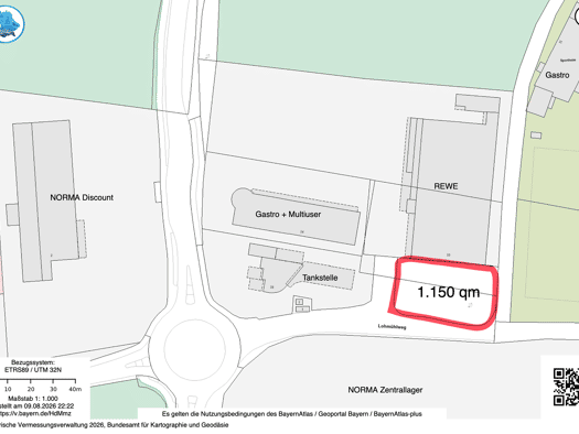 Gewerbegrundstück zum Kauf provisionsfrei 460.000 € 1.150 m² Grundstück frei ab sofort Lohmühlweg Röttenbach 91341