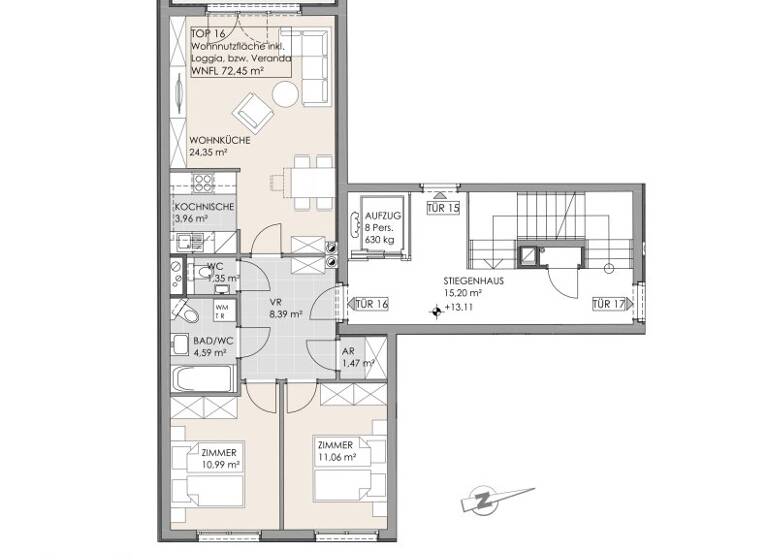 Wohnung zum Kauf 449.000 € 3 Zimmer 66,2 m² Wien 1160