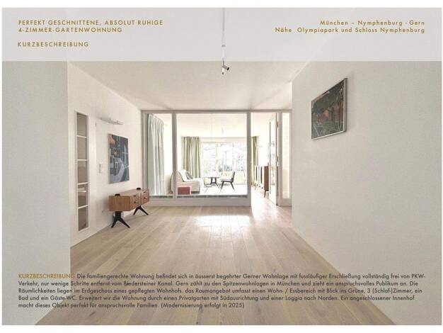 Wohnung zum Kauf provisionsfrei 955.000 € 4,5 Zimmer 98 m² EG Neuhausen-Nymphenburg München 80637