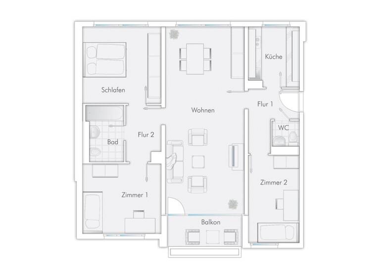Wohnung zur Miete 830 € 4 Zimmer 87,9 m² EG frei ab 01.05.2026 Schweriner Str. 7 Karthause Koblenz 56075