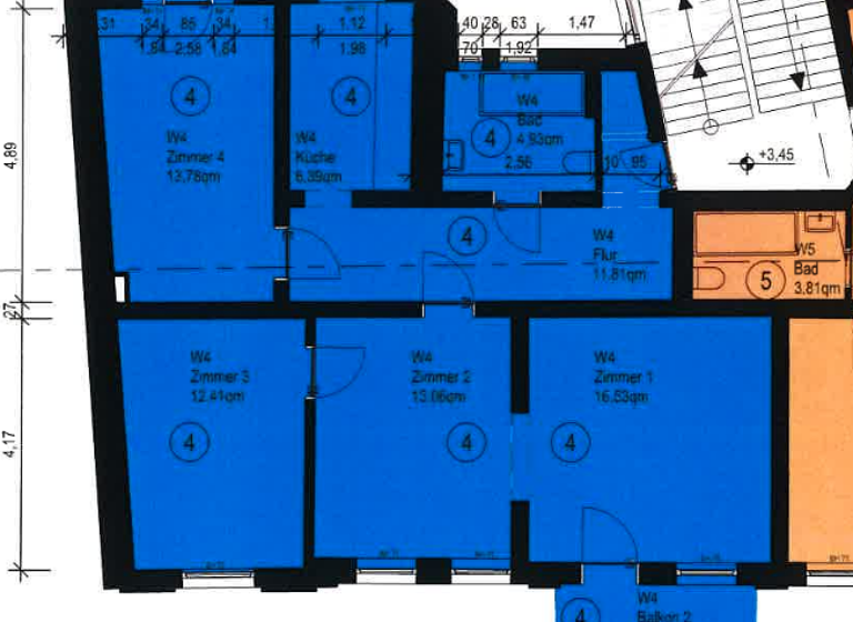 WG-Zimmer zur Miete 1.239 € 4 Zimmer 82,6 m² 1. Geschoss frei ab sofort Von-der-Tann-Straße 24 Südfriedhof Kiel 24114
