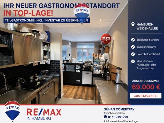 Restaurant zur Miete 1.512 € Weidenallee 00 Eimsbüttel Hamburg 20357