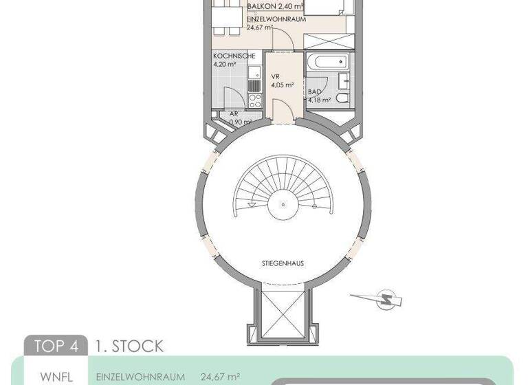 Studio zum Kauf 199.000 € 1 Zimmer 38 m² 1. Geschoss Wien 1180