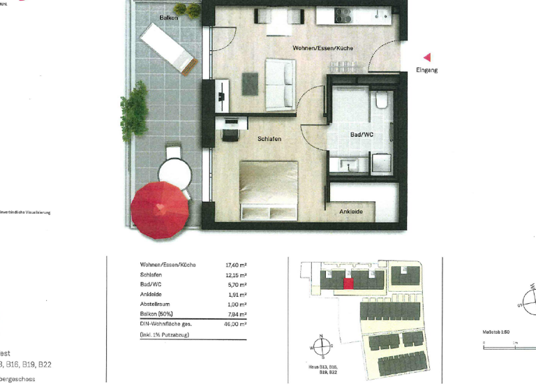 WG-Zimmer zur Miete 1.000 € 2 Zimmer 46 m² Geschoss 2/5 frei ab 01.08.2026 Kriegshaber Augsburg 86156
