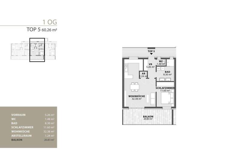 Terrassenwohnung zum Kauf - Erstbezug provisionsfrei 225.975 € 3 Zimmer 60,3 m² 1. Geschoss Krottendorf-Gaisfeld 8564