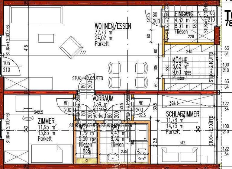 Terrassenwohnung zur Miete 633 € 3,5 Zimmer 78,8 m² 1. Geschoss Mühldorf Mühldorf bei Feldbach 8330