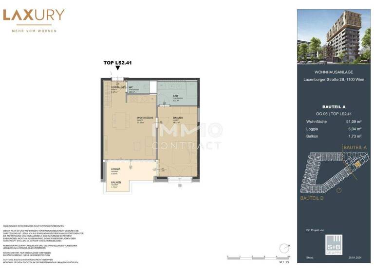 Wohnung zum Kauf - Erstbezug provisionsfrei 390.000 € 2 Zimmer 51,1 m² Wien 1100