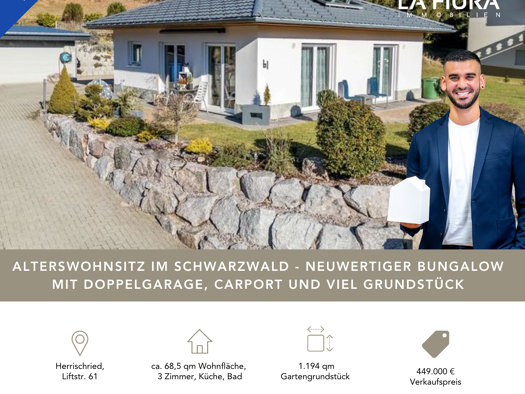 Bungalow zum Kauf 449.000 € 3 Zimmer 70,7 m² 1.194 m² Grundstück frei ab sofort Liftstrasse 61 Herrischried Herrischried 79737