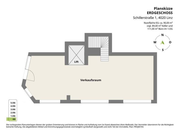 Laden zur Miete 6.900 € 290 m² Verkaufsfläche Schillerstrasse 1 Linz 4020