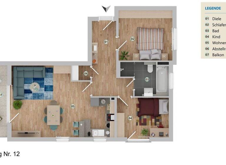 Wohnung zum Kauf provisionsfrei 448.000 € 3 Zimmer 75,6 m² Teisendorf 83317